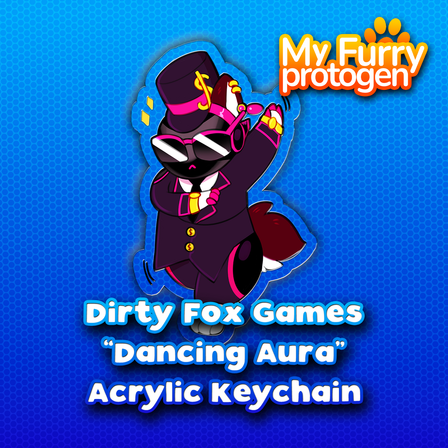 My Furry Protogen Aura "Dancing" Keychain