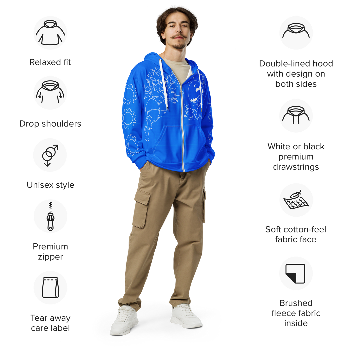 Xena's Blueprint Zip Up Hoodie