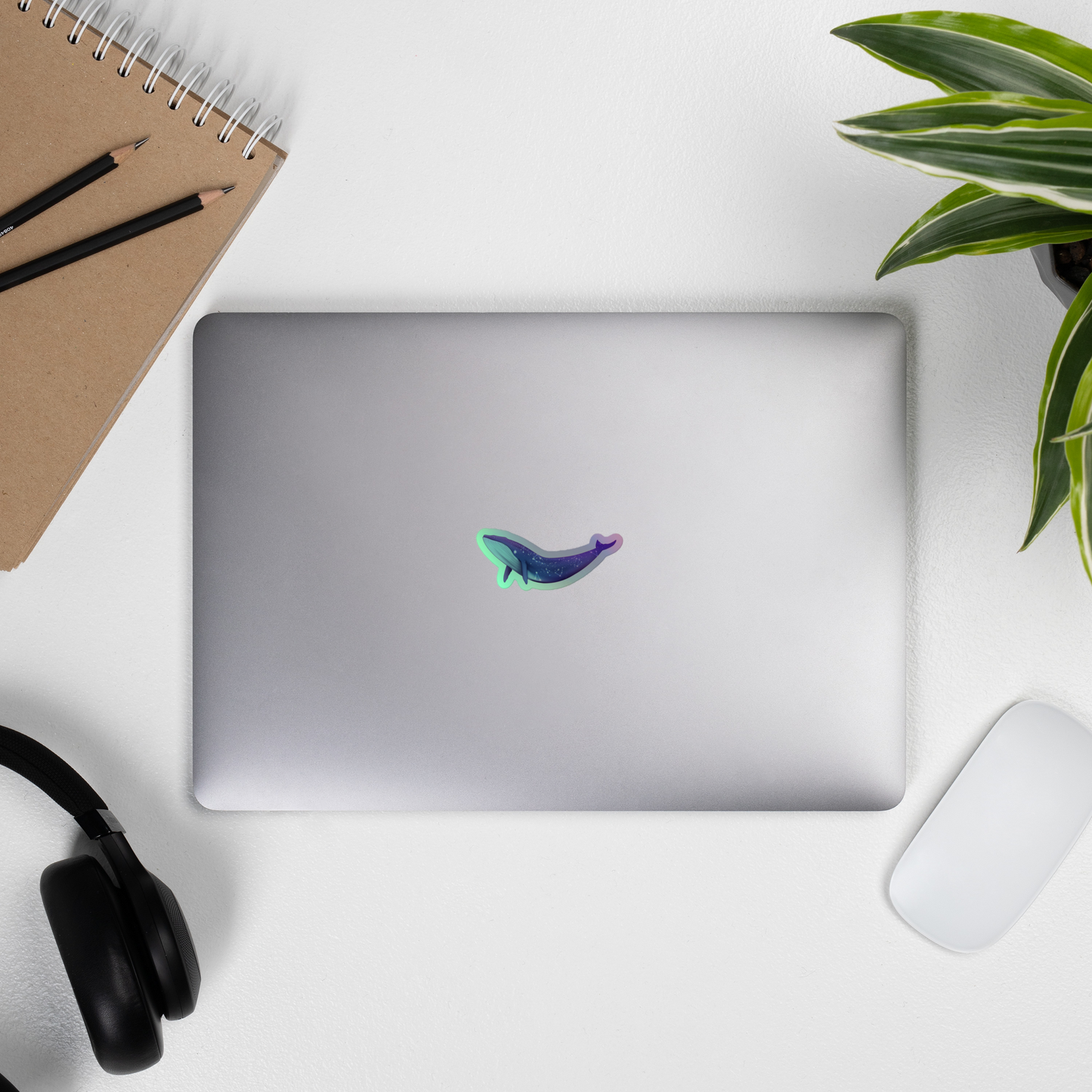 Flying Whale Holographic Sticker