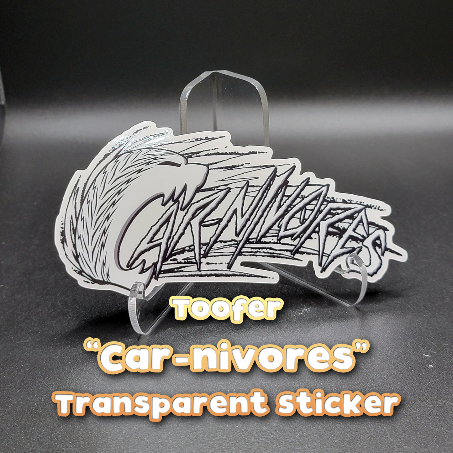 Toofer "Car-nivores" Transparent Sticker