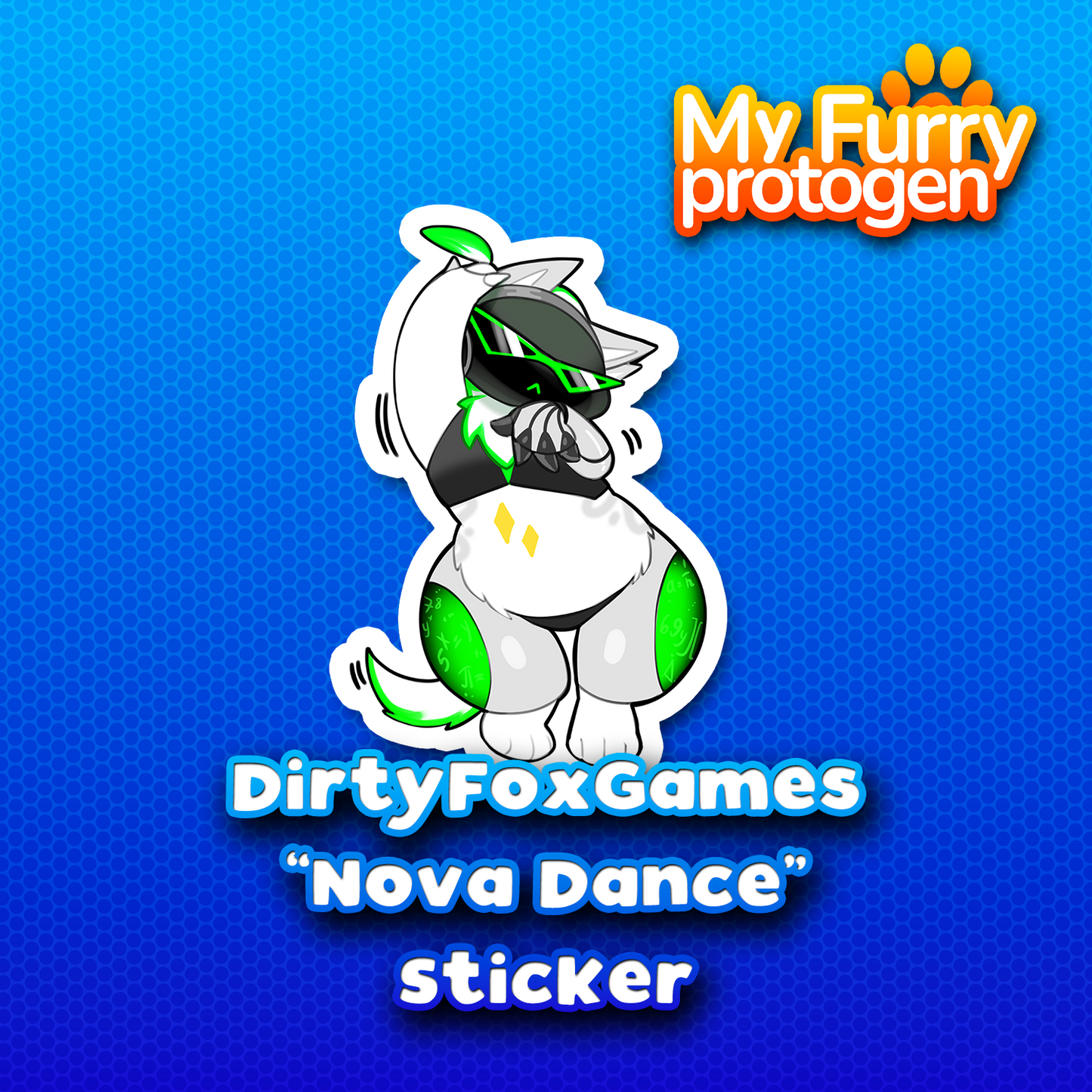 My Furry Protogen "Nova Dancing" Sticker [Pre-Order]