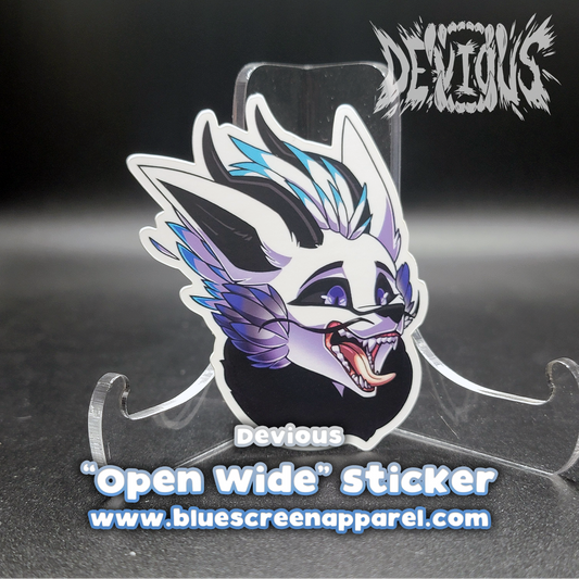 Devious "Open Wide" Sticker