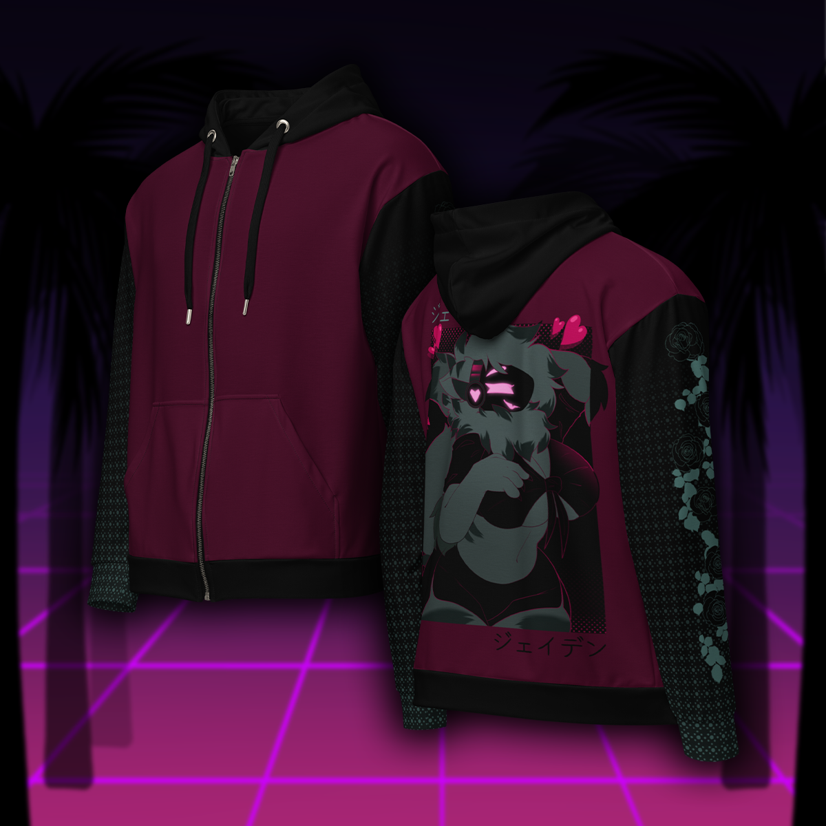 Jaden - Rose Zip Hoodie
