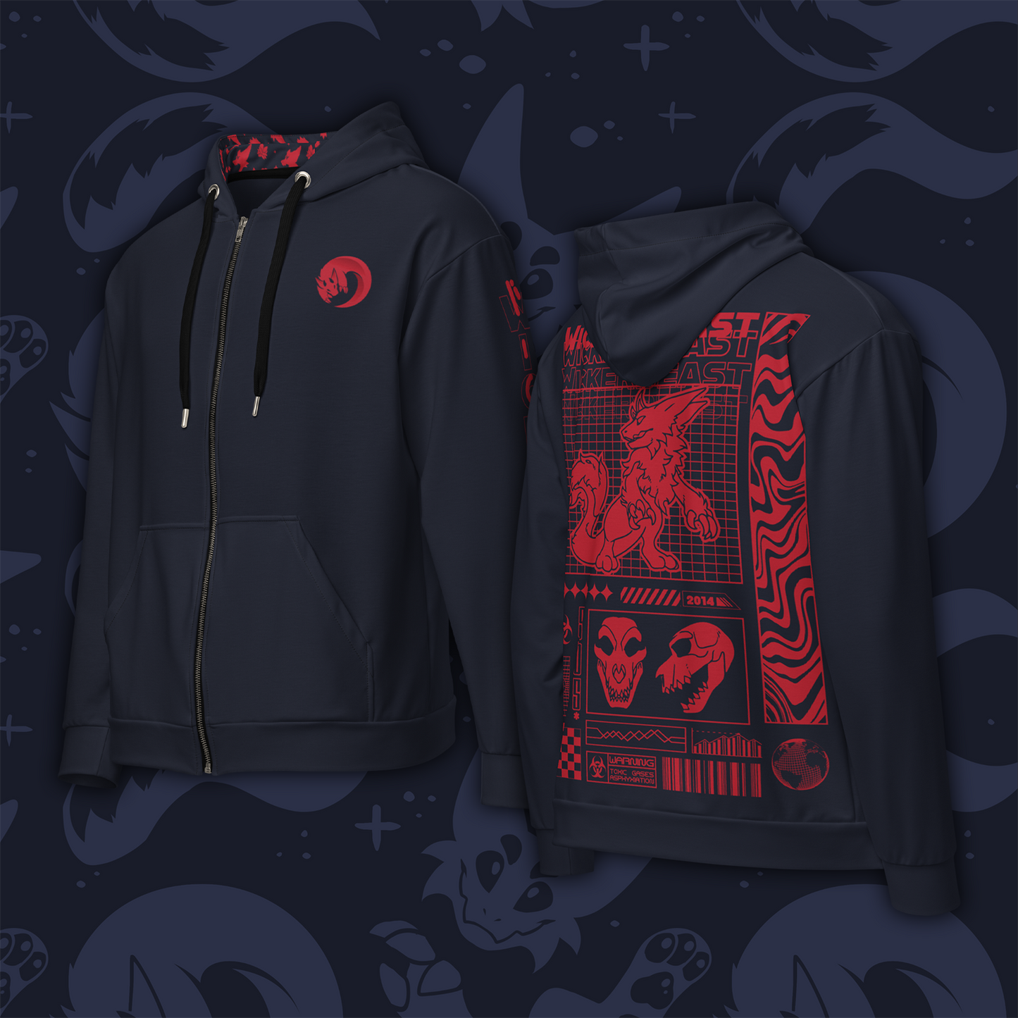 Wicker Cave "Wicker Beast" Zip Hoodie