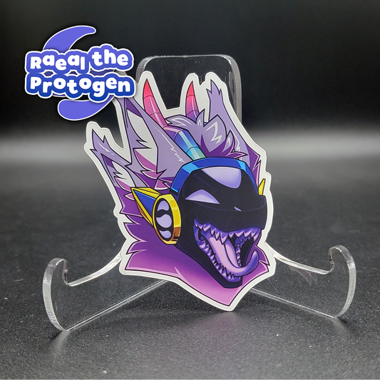 Raeal the Protogen "Open Wide" Sticker
