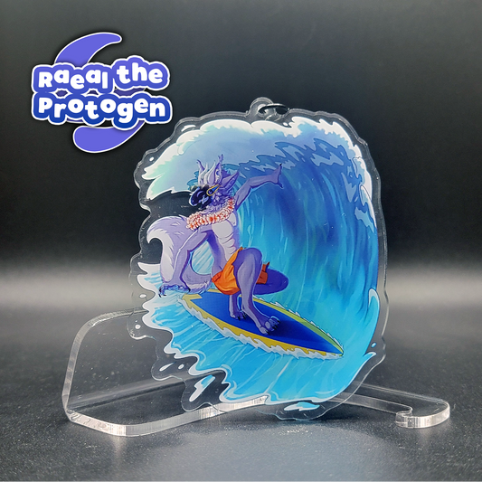 Raeal "Surfing Protogen" Acrylic Keychain