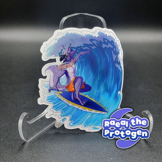 Raeal the Protogen "Surfing Protogen" Sticker