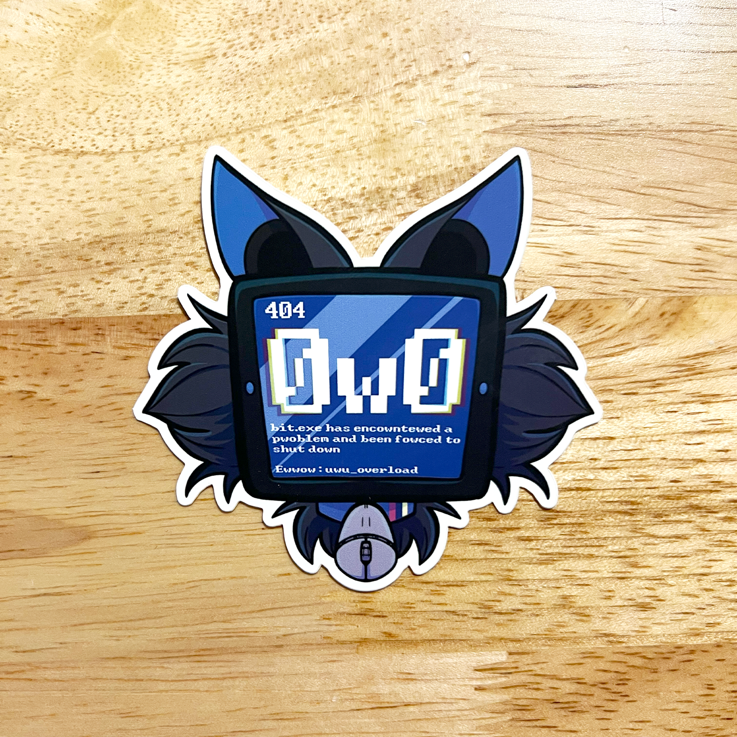 Bit OwO Sticker – Blue Screen Apparel